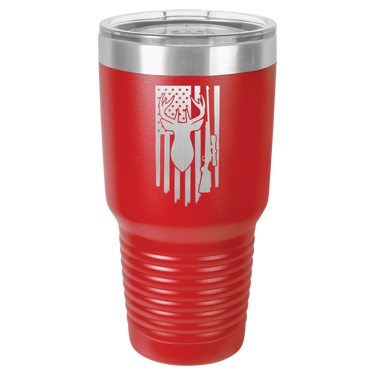 Deer-Gun-Flag Design Tumbler